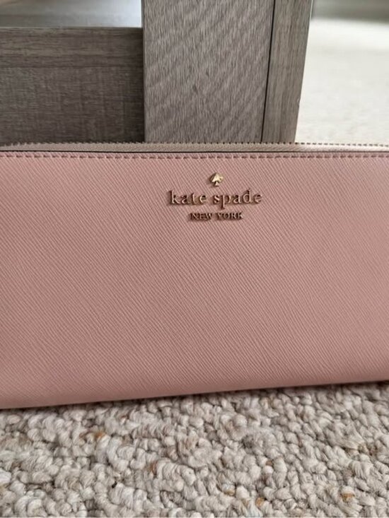 Kate Spade Handbags - Kate Spade Blush Pink Saffiano Leather Zip-Around Wallet